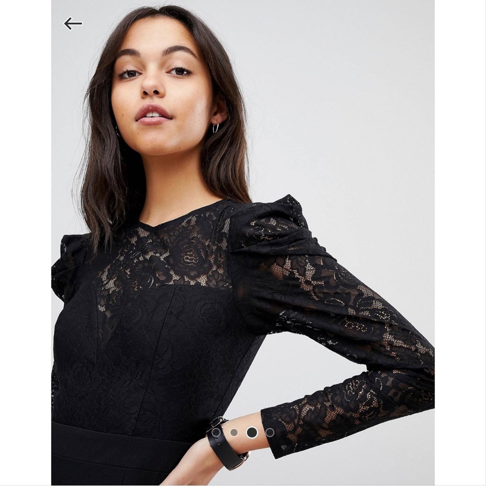 Lace top midi pencil dress